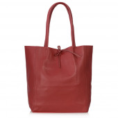 Geanta shopper din piele naturala DiAmanti Luisa Rosso